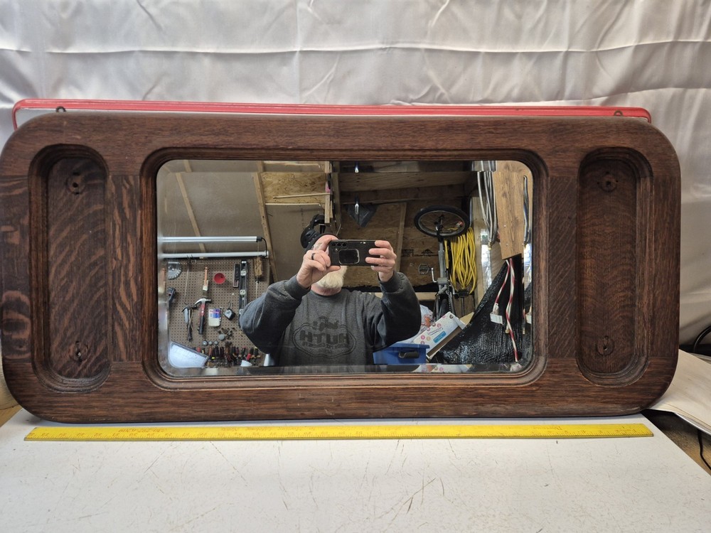 antique oak hall mirror