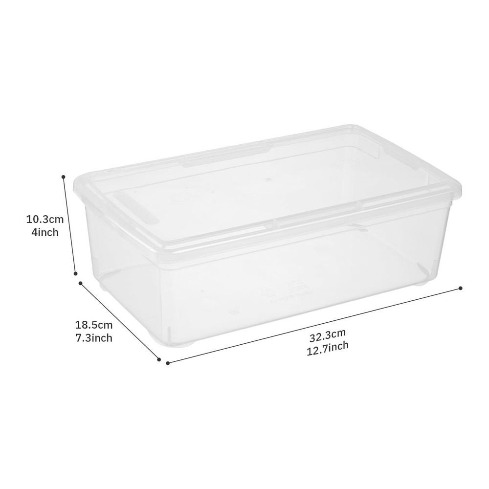 Stackable Clear Storage Bins with Lids Shoe Boxes 12 Packs Plastic Storage Co...