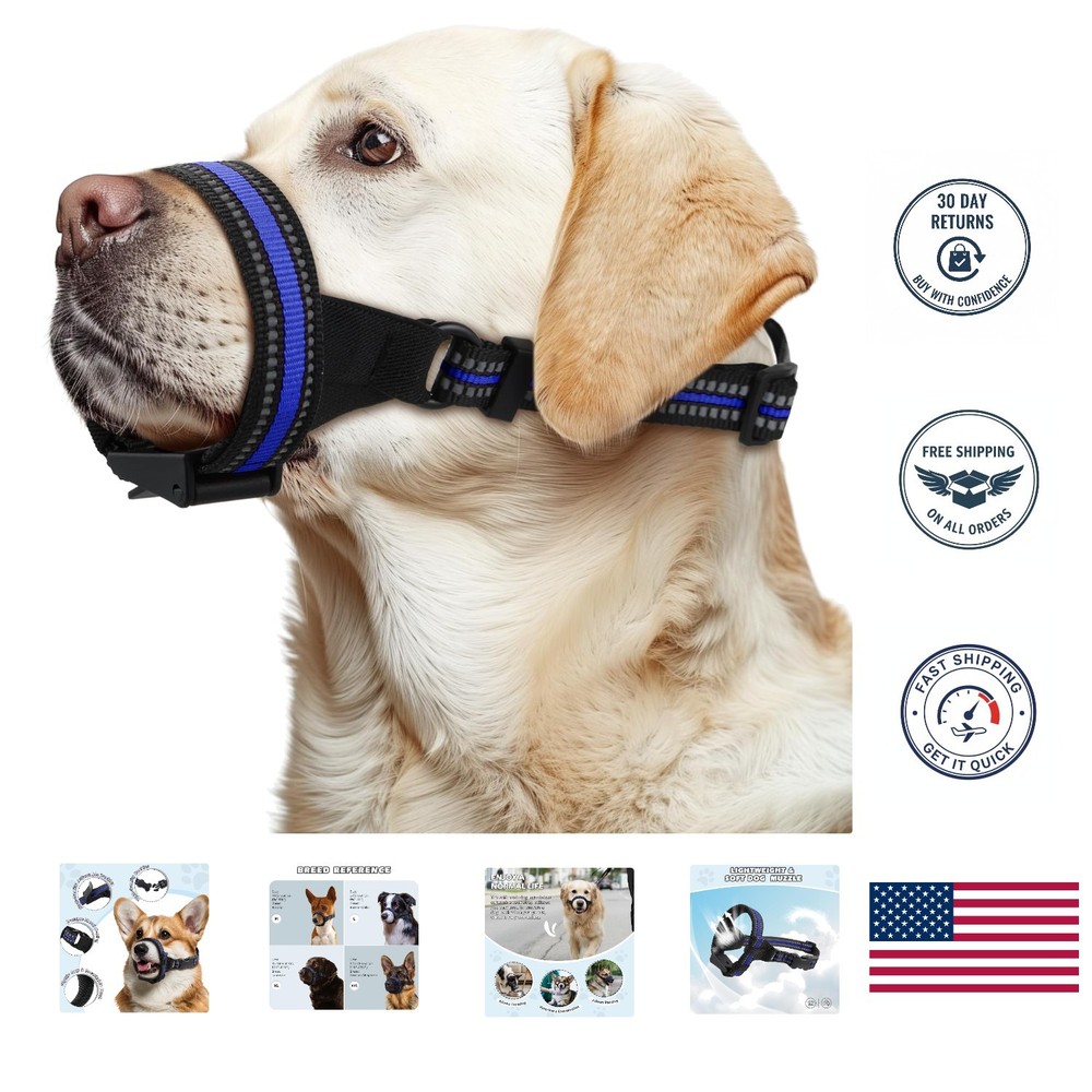 Adjustable and Breathable Dog Muzzle for Medium Breeds - Comfortable & Safe