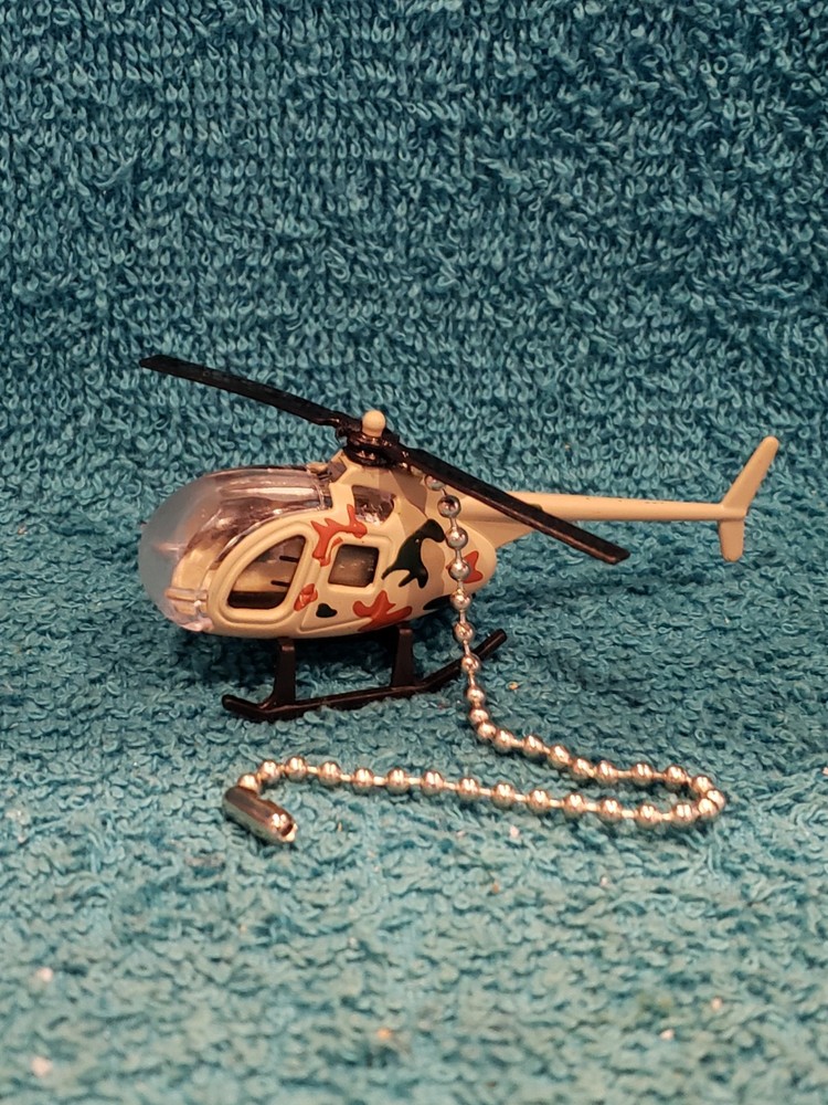 Die-Cast Military Helicopter Light Pull or Fan Pull - Helicopter Decor