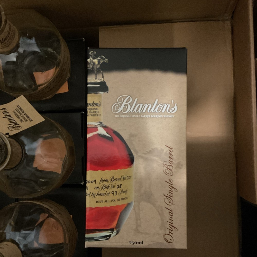 Blanton's Single Barrel Bourbon Liquor Bottle Clear 750ml w/Box & Bag *EMPTY*!