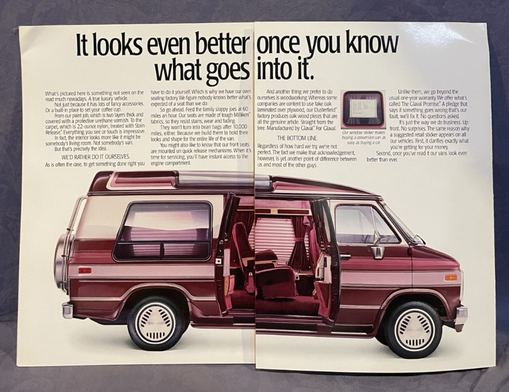 Gladiator Made by Glaval conversion van 1988 brochure
