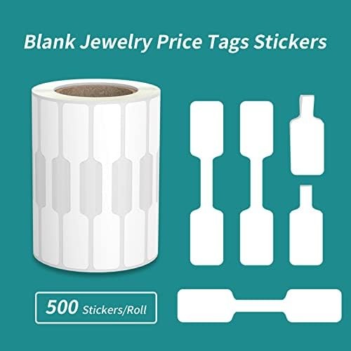 Self adhesive jewelry tags roll white labels for pricing and display use