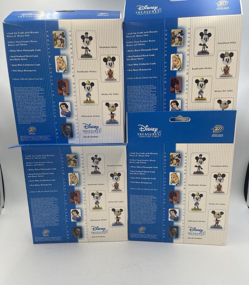 Upper Deck Disney Treasure 4 Different Mickey Mouse Bobblehead Figure