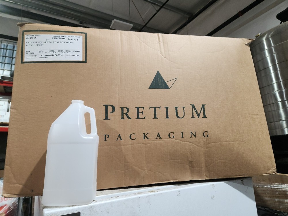 CASE of 1 gallon Opaque, Square, HDPE plastic jugs. (56/case)