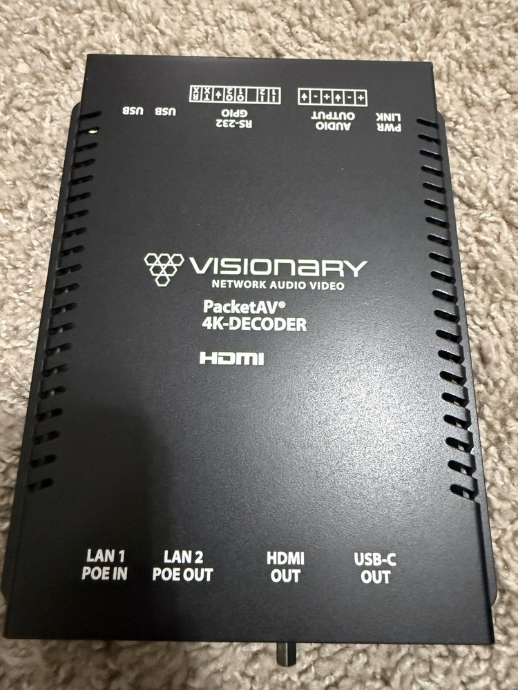 Visionary PacketAV DuetD-2 4K AV Over IP Decoder