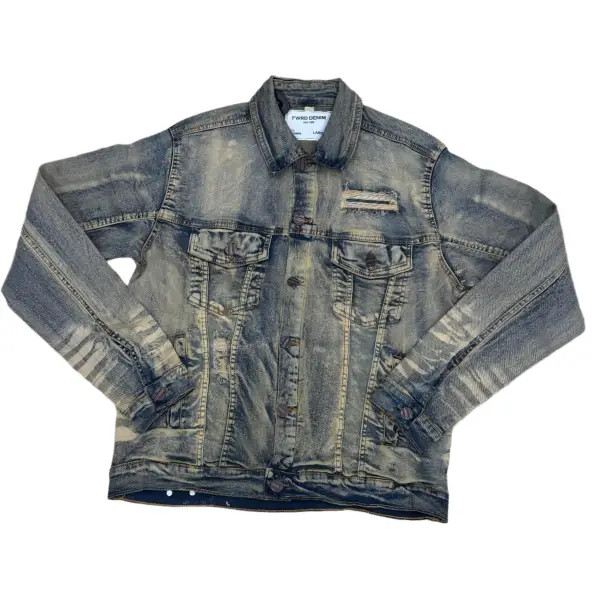 Fwrd tear distressed denim jacket