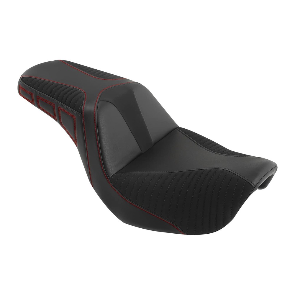 Microfiber Leather Dyna Motorcycle Seat 2006-2017 Red Stitching