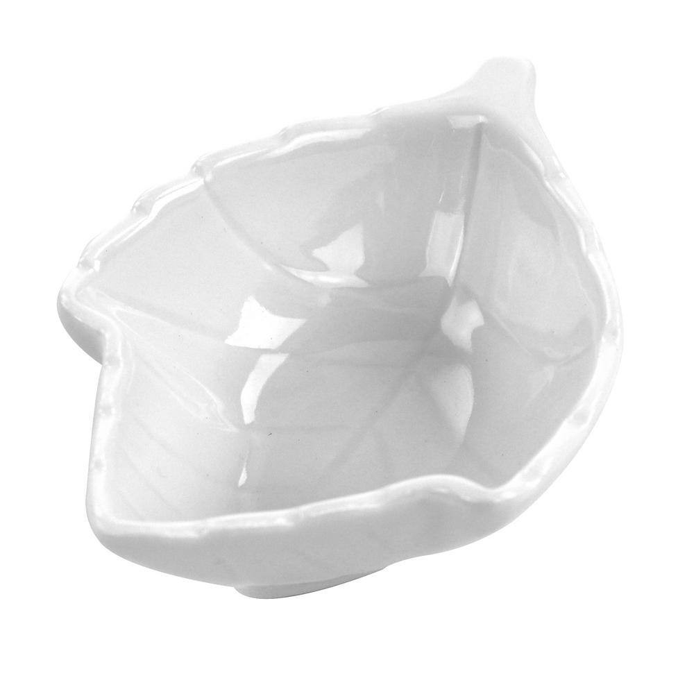 4-Piece Ceramic Tidbit Dish Set in White
