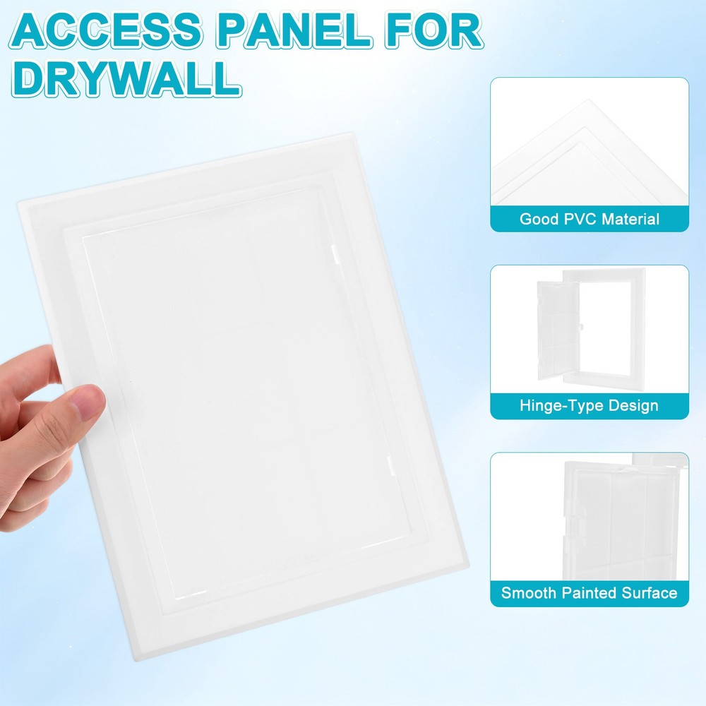 2-Pack Access Panel for Drywall, 5.7x8" Plastic Wall Hole Cover [White]