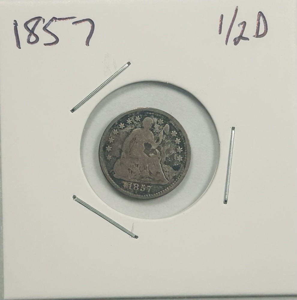 1857 Seated Liberty Half Dime Coin