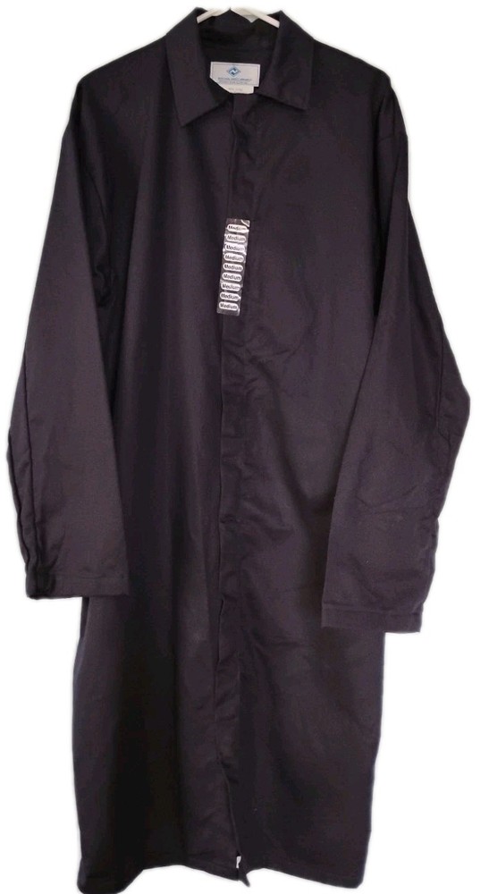 Flame Resistant Food Processing Lab Coat, Medium, NavyBlue, C09UJLCFS USA made!
