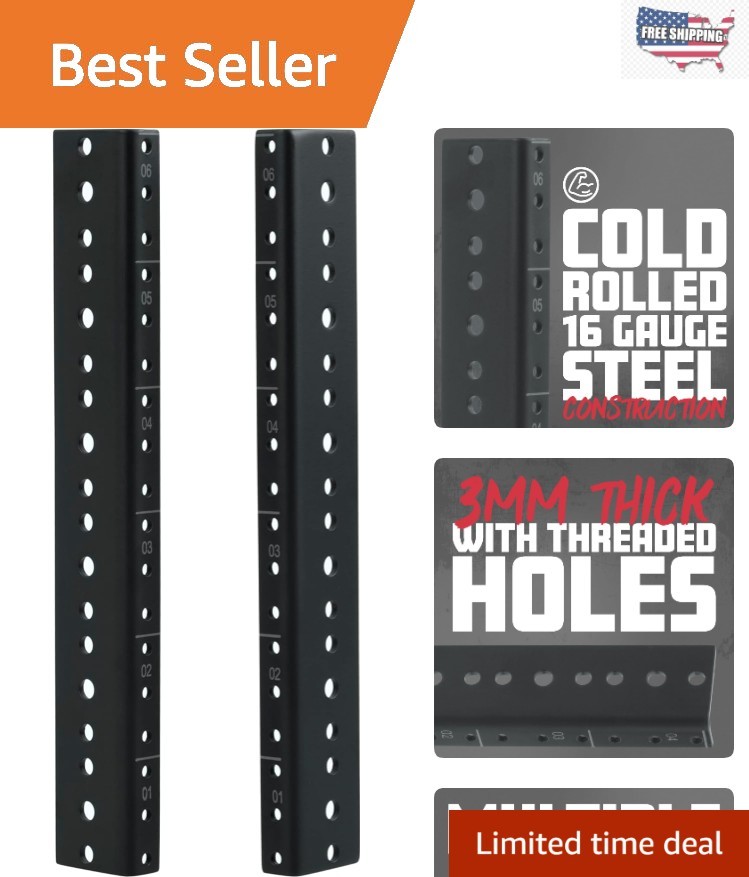 Rackworks Heavy Duty Steel Rack Rail Set – 6U Size with  Durability