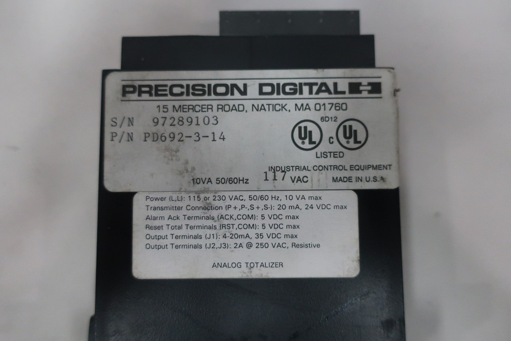 Precision Digital PD692-3-14 Rate/totalizer Panel Meter