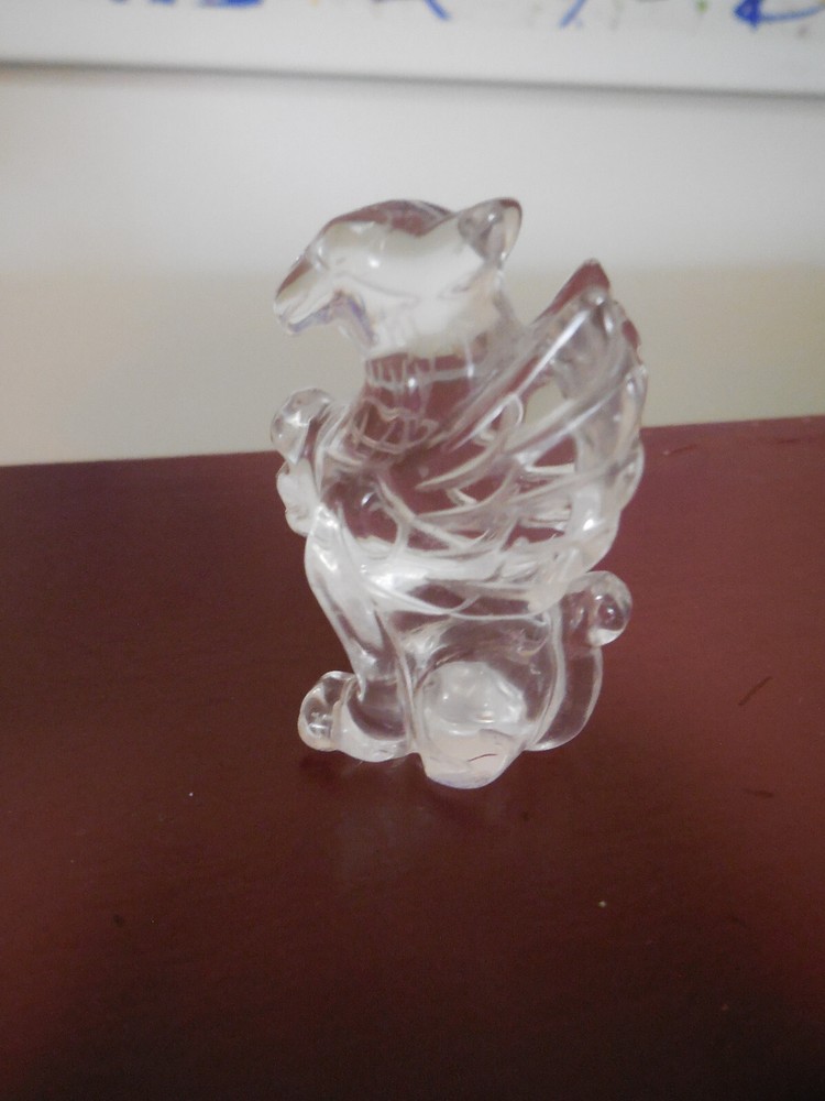 Crystal Carved Griffin Figurine