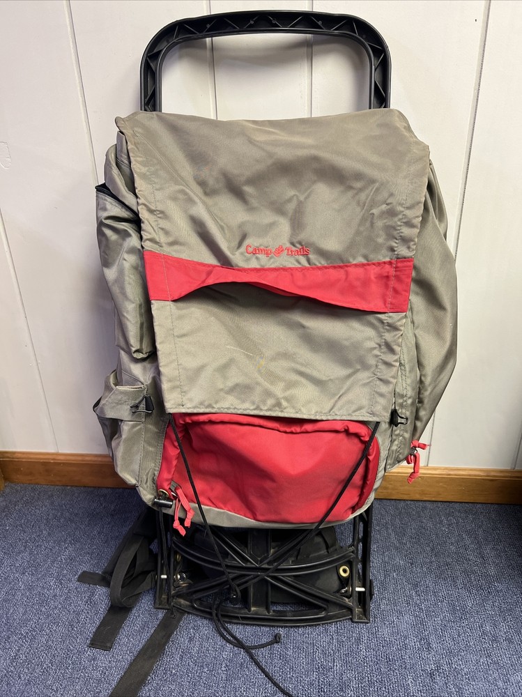 Camp Trails External Frame Hiking Backpack Size L Red and Tan