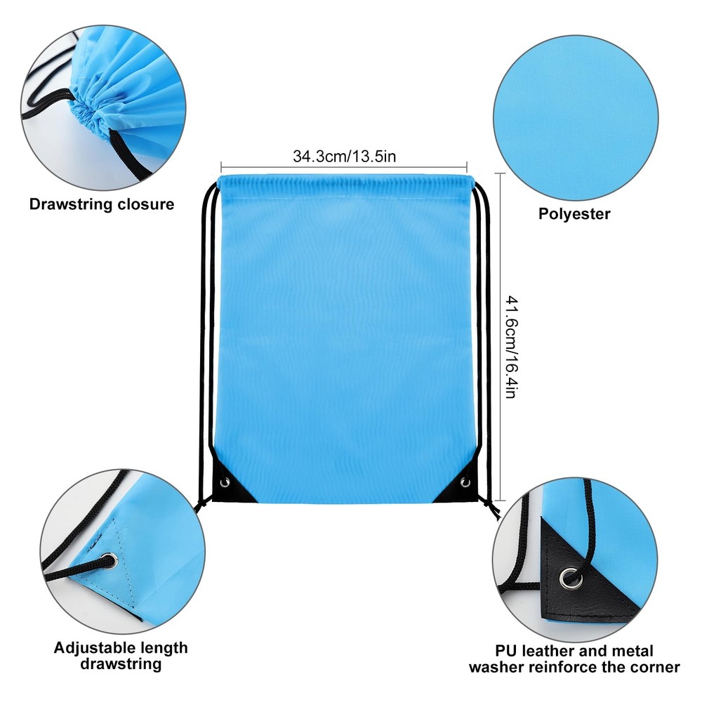 Kuhome 6Pcs Drawstring Backpacks Bulk String Bag Cinch Sack Large, Multicolor