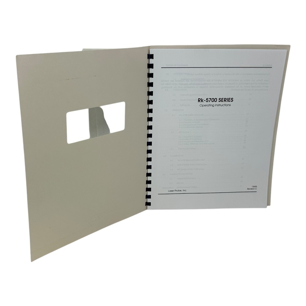 LaserProbe Rk-5700 SERIES OPERATING INSTRUCTIONS