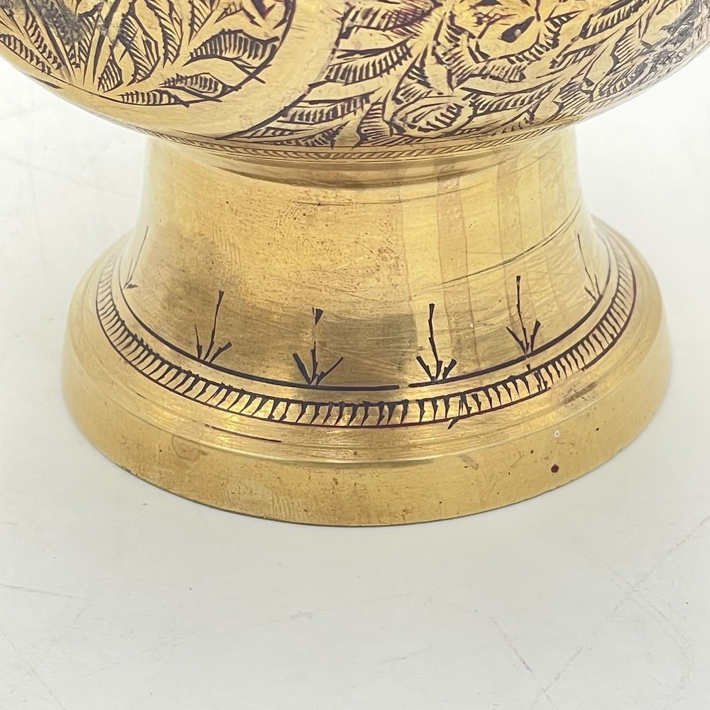Etched Brass Ewer & Vase India
