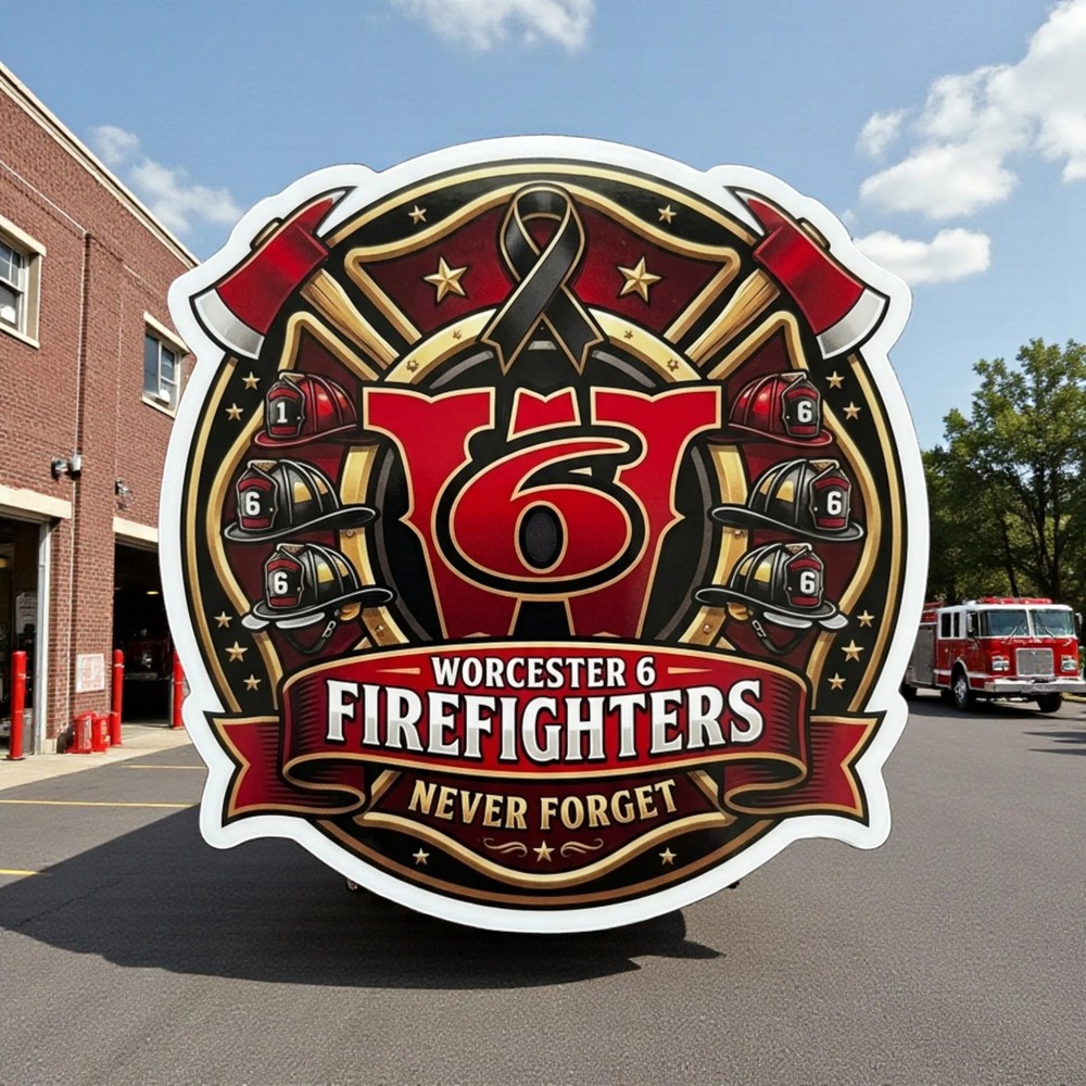 Worcester 6 Memorial Maltese Firefighter Window Decal Sticker - PLATFORM