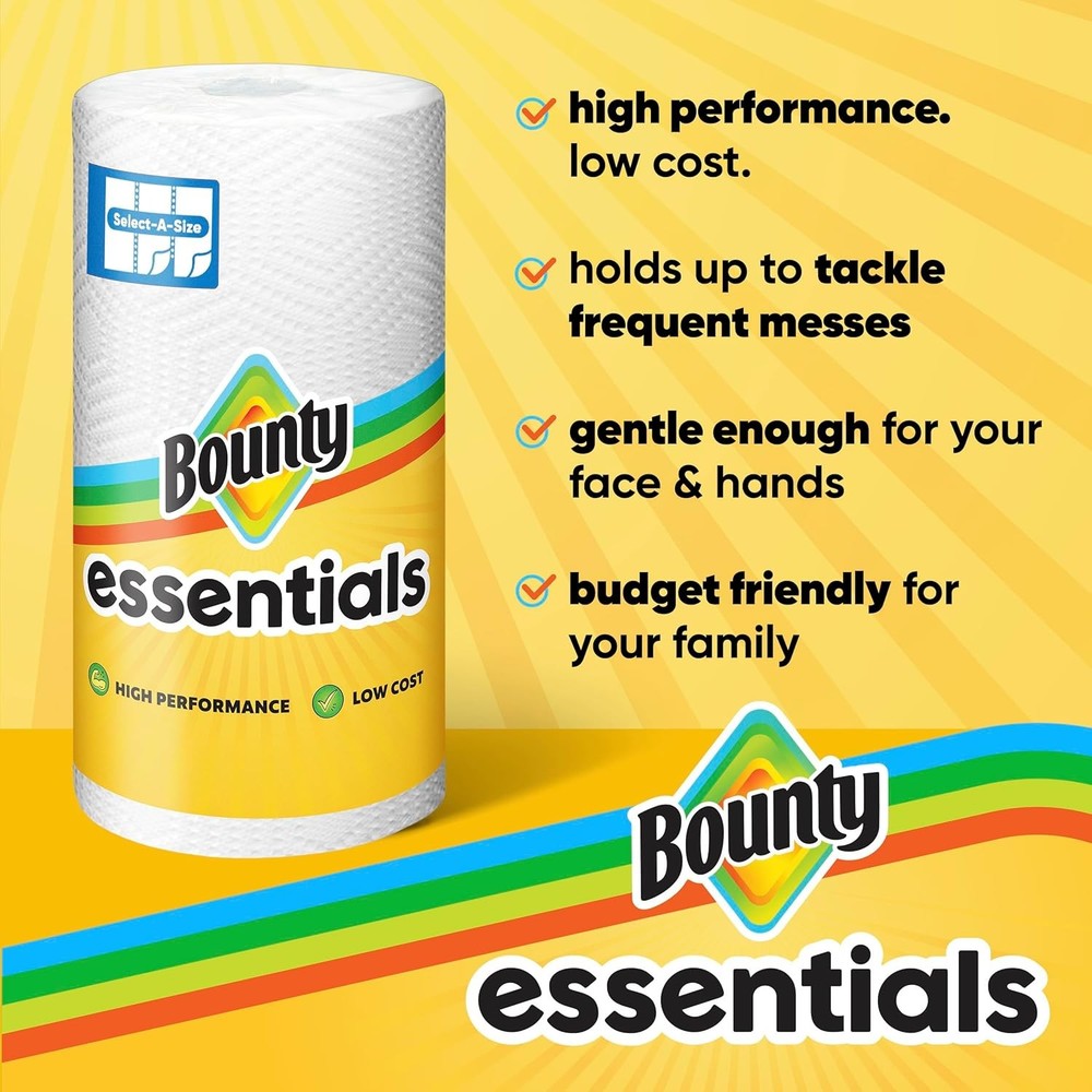 Bounty Essentials Select-A-Size Paper 2 Rolls (162 Sheets each), White