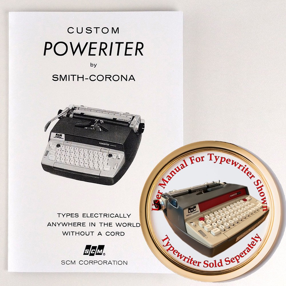 Smith Corona Custom Poweriter Typewriter User Instruction Owner's Manual SCM
