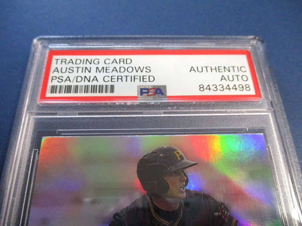 Austin Meadows Autographed Signed 2014 Bowman Platinum Card #39 PSA Slab Auth.