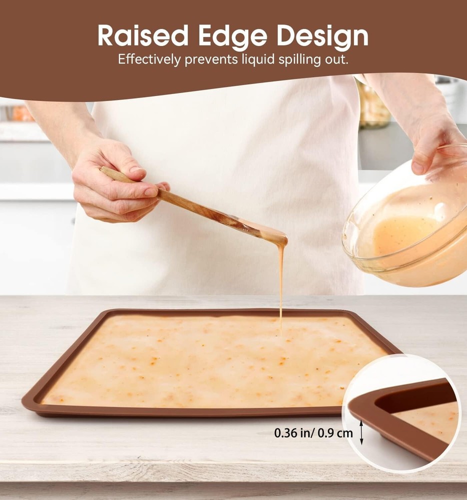 Durable Silicone Dehydrator Sheets – 4 Pack with Raised Edge Design for Easy Use