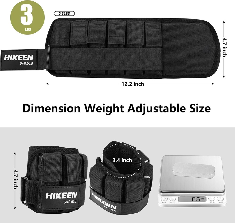 Ankle Weights Adjustable 1 2 3 LBS,Leg Hand Weights For Walking Running Exercise