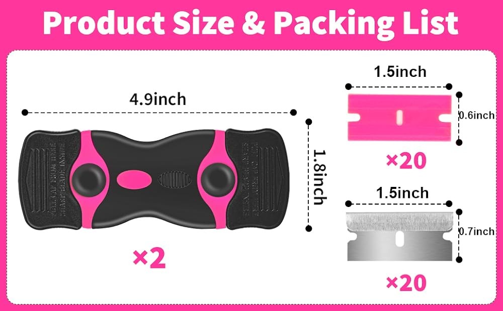 Blade Scraper Tool Kit - Scrapers & Extra Blades, Plastic