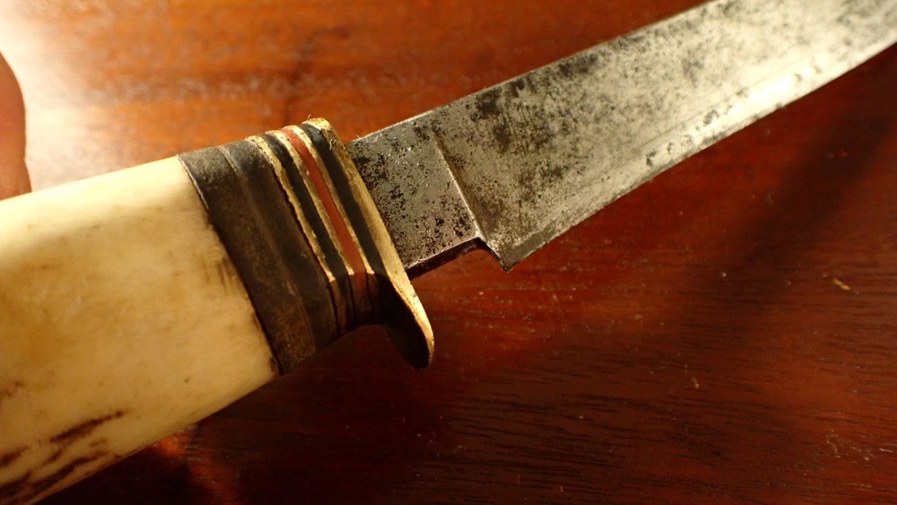 Vintage Antler Handle Fixed Blade Knife