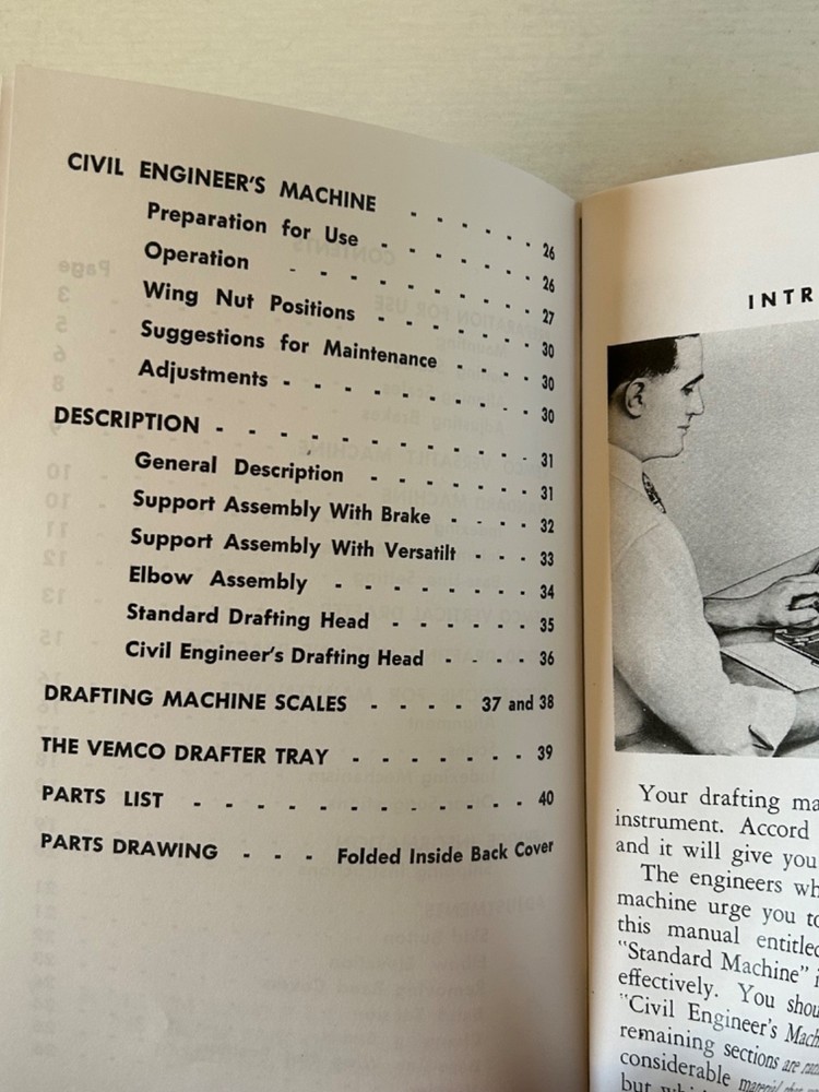 Drafting User Manual. VEMCO. Published 1960. 39 Page. 10 Fold Out pages.
