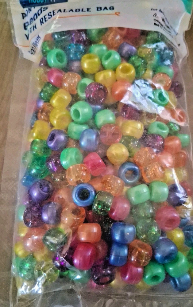 Pony Beads. Pearl and Sparkle Hello Hobby. 500? Count
