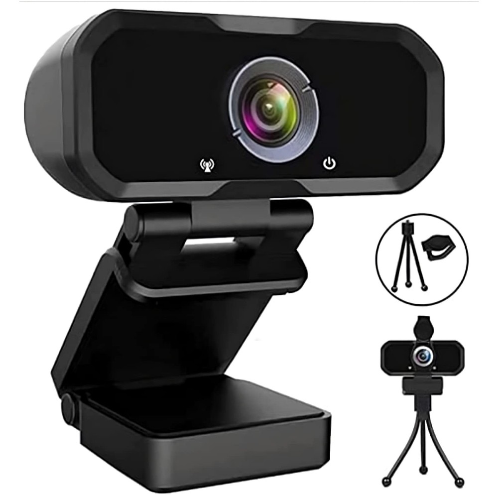 Webcam 1080p HD Computer Camera - Microphone Laptop USB PC Webcam with Privacy S