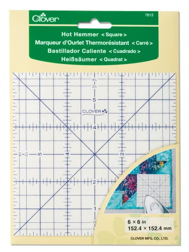 Clover Hot Hemmer Ruler 6"X6" - Square