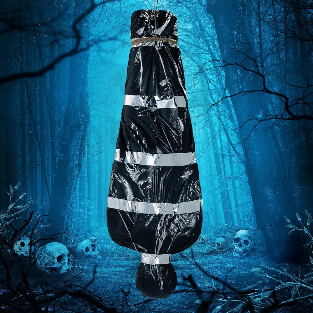 5ft Hanging Corpse Dead Victim Props Scary Inflatable Halloween Decorations O...