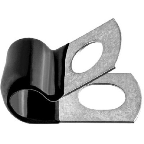 25 Closed Clamps 1/4" - Galvanized Vinyl Coated
