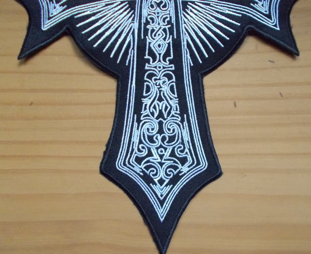 Patch Back Patch Biker Vest - Cross - Super Size & Look