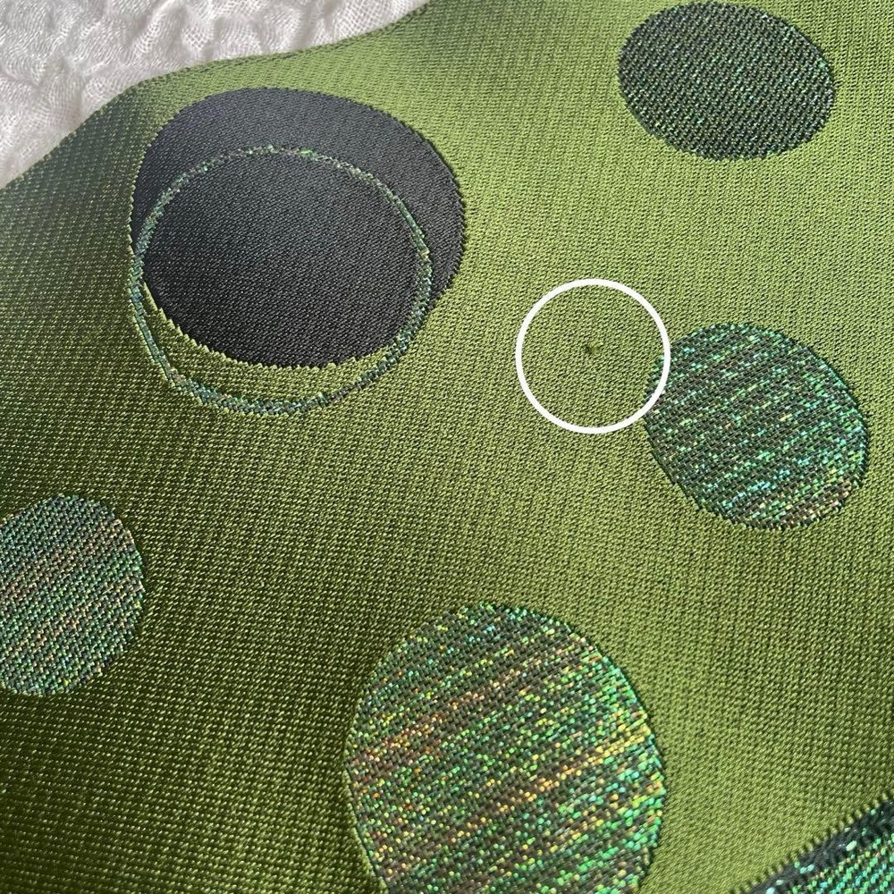 Half width band green dot polka dot bead polarized glitter reversible matcha