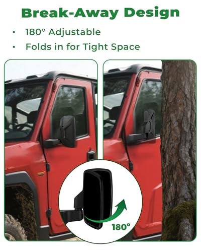 Door Mounted Ranger Side Mirrors - Rearview Mirrors Compatible