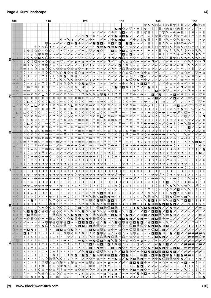 Rural landscape 454 - Chart Counted Cross Stitch Pattern