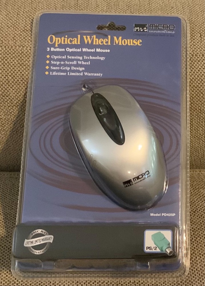 Micro Innovations Wired Computer Optical Wheel Mouse PD425P New Sealed