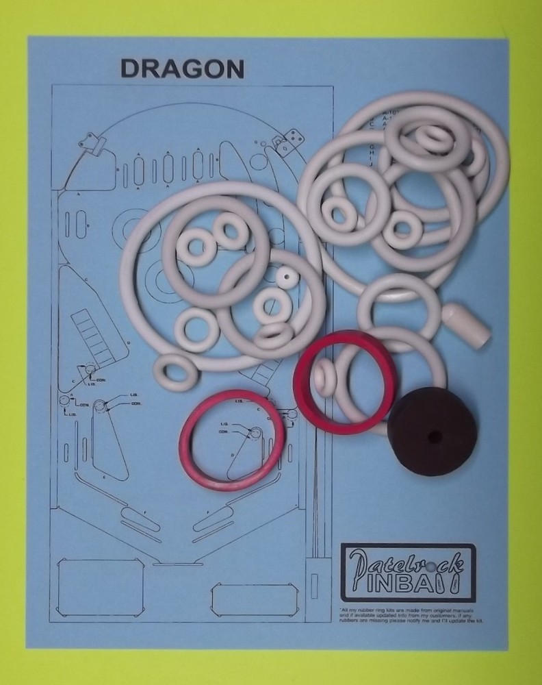1978 Gottlieb Dragon Pinball Machine Rubber Ring Kit