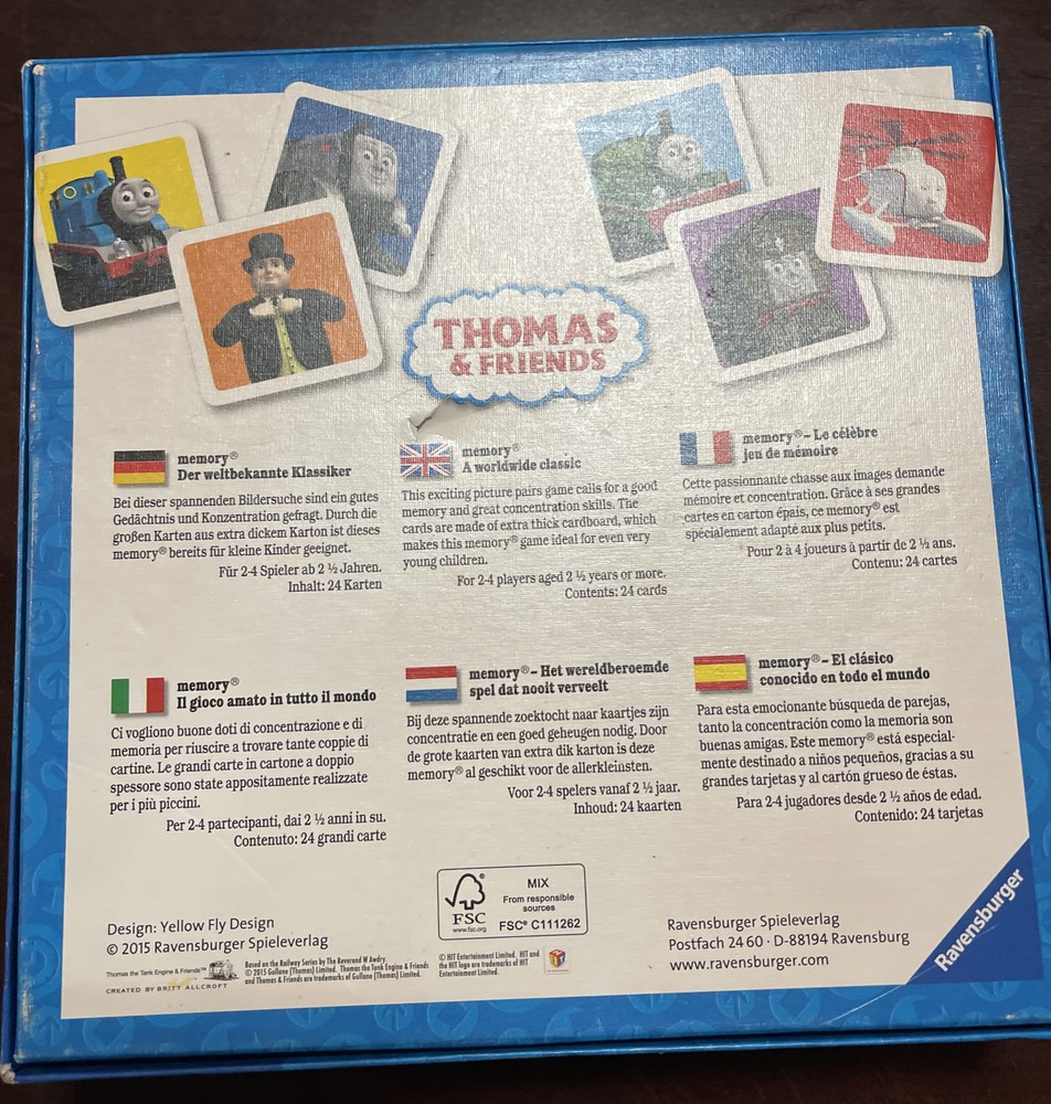 Ravensburger-thomas the engine sheets NEW OPEN BOX