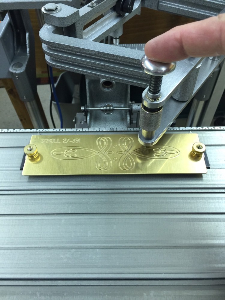 #27-391 MASTER SCROLL TEMPLATE FOR NEW HERMES ENGRAVER SOLID BRASS ENGRAVING