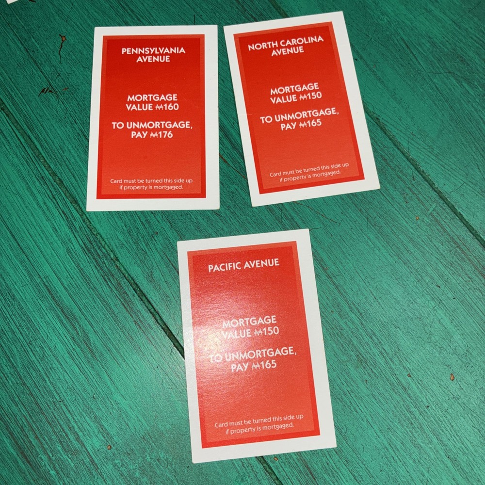 2014 Monopoly Replacement - 3 Green Property Cards