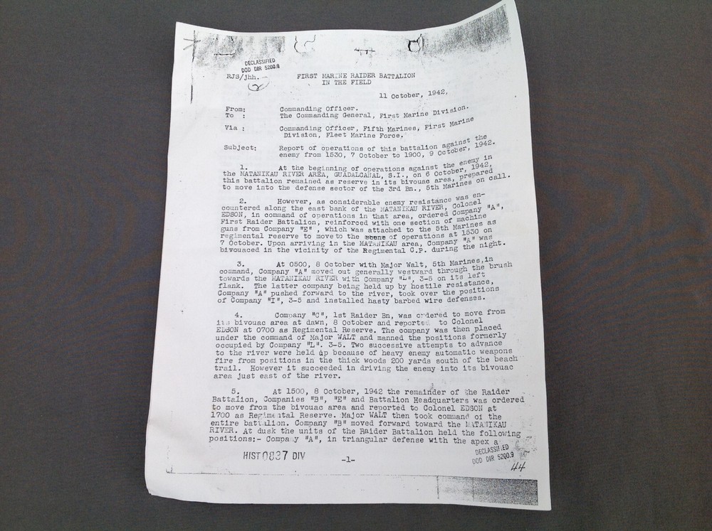 WWII 1942 Photocopied Declassified Document