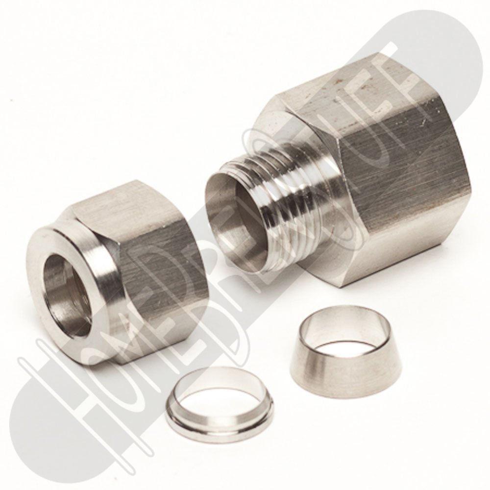 Stainless Steel 1/2" NPT Pipe Compression Fitting 3/8" & 1/2" Tube Connector