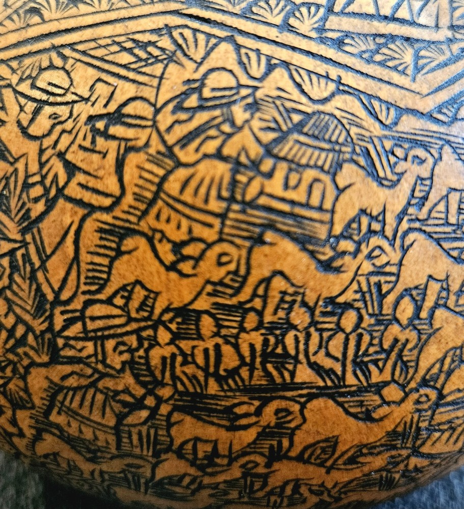 Hand Carved Amazon Storytelling Gourd