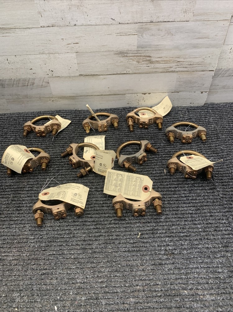 Box of 10 O-Z/GEDNEY #CG-2004 Ground Clamp, Cable Parallel or 90-Deg to Pipe, 2"